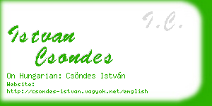 istvan csondes business card
